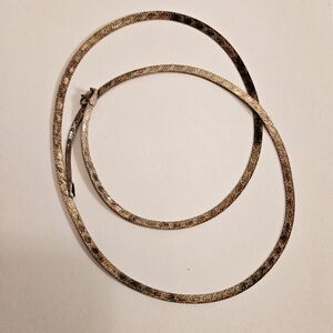 Vintage Italian Sterling Silver Gold Plated Necklace